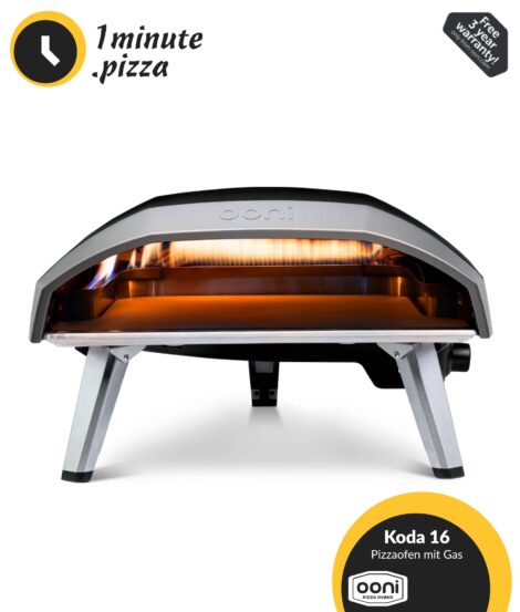 Ooni Koda 16 Gas Pizzaofen | 500 °C Backofen | Perfekte Steinofen Pizza in 1 Minute